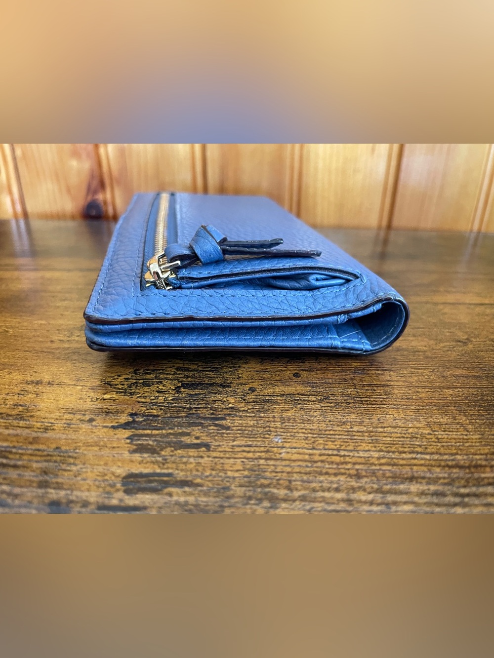 Kate Spade Blue Pebbled Leather Wallet - Picture 5 of 7